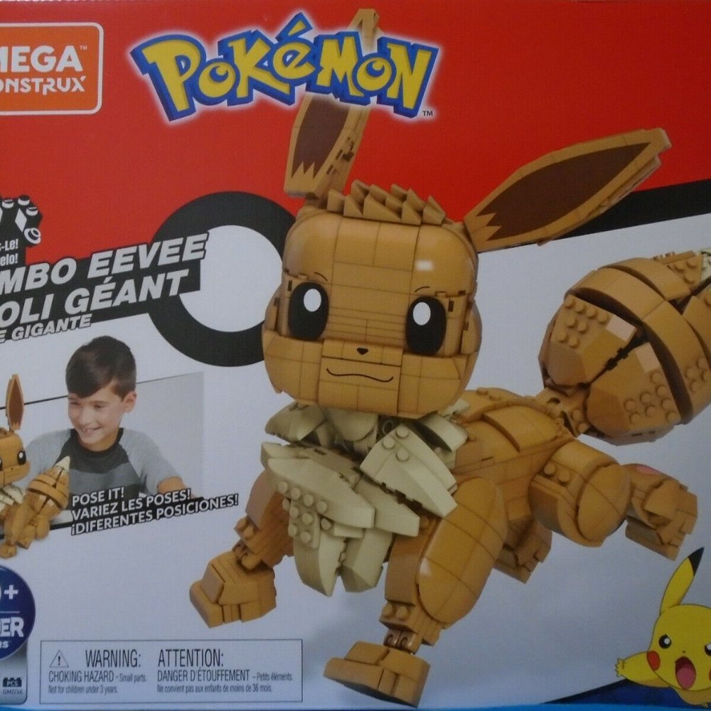 MEGA CONSTRUX, POKEMON, JUMBO EEVEE, PLAY/BUILD SET, 830 PCS, BRAND NEW!